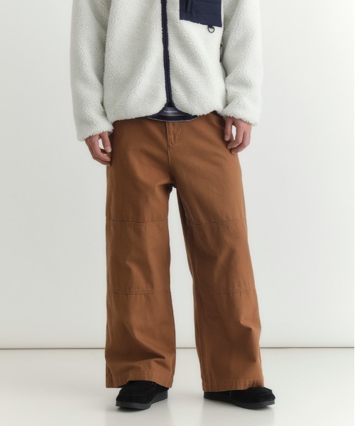 BACK NUMBER（バックナンバー）の「【BACK NUMBER】コットンダック ワイドレッグ ワークパンツ (ハイウエスト/耐久性/通気性/大人カジュアル)（その他パンツ・メンズ・ブラック/ダークグレー/ベージュ・M/L/XL）」の3枚目の写真