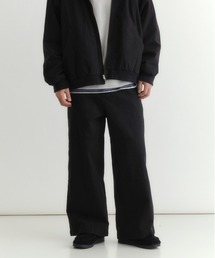 BACK NUMBER | 【BACK NUMBER】コットンダック ワイドレッグ ワークパンツ (ハイウエスト/耐久性/通気性/大人カジュアル)(その他パンツ)