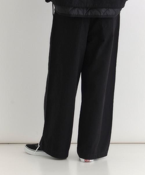BACK NUMBER（バックナンバー）の「【BACK NUMBER】コットンダック ワイドレッグ ワークパンツ (ハイウエスト/耐久性/通気性/大人カジュアル)（その他パンツ・メンズ・ブラック/ダークグレー/ベージュ・M/L/XL）」の12枚目の写真