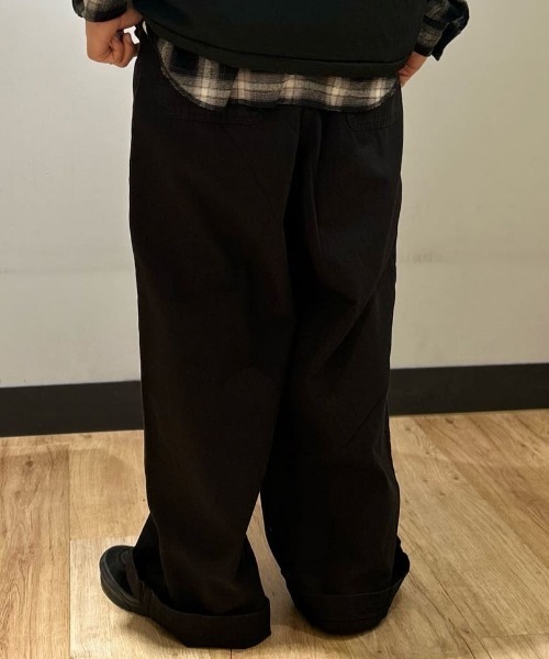 BACK NUMBER（バックナンバー）の「【BACK NUMBER】コットンダック ワイドレッグ ワークパンツ (ハイウエスト/耐久性/通気性/大人カジュアル)（その他パンツ・メンズ・ブラック/ダークグレー/ベージュ・M/L/XL）」の16枚目の写真