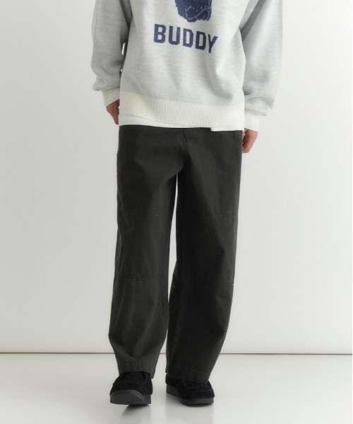 BACK NUMBER（バックナンバー）の「【BACK NUMBER】コットンダック ワイドレッグ ワークパンツ (ハイウエスト/耐久性/通気性/大人カジュアル)（その他パンツ・メンズ・ブラック/ダークグレー/ベージュ・M/L/XL）」の18枚目の写真