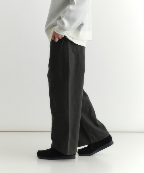 BACK NUMBER（バックナンバー）の「【BACK NUMBER】コットンダック ワイドレッグ ワークパンツ (ハイウエスト/耐久性/通気性/大人カジュアル)（その他パンツ・メンズ・ブラック/ダークグレー/ベージュ・M/L/XL）」の19枚目の写真