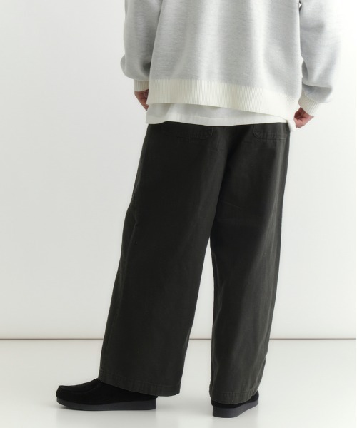 BACK NUMBER（バックナンバー）の「【BACK NUMBER】コットンダック ワイドレッグ ワークパンツ (ハイウエスト/耐久性/通気性/大人カジュアル)（その他パンツ・メンズ・ブラック/ダークグレー/ベージュ・M/L/XL）」の20枚目の写真