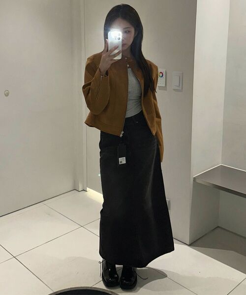 MUSINSA STANDARD WOMAN（ムシンサスタンダードウーマン）の「ウィメンズデニムマキシスカート[ウォッシュドブラック]（スカート・レディース・その他・X-SMALL/SMALL/MEDIUM/LARGE）」の12枚目の写真