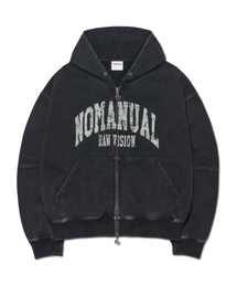 NOMANUAL | C.A VINTAGE HOODED ZIP-UP - WASHED BLACK(パーカー)
