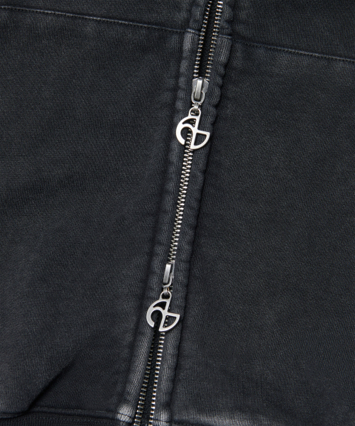 NOMANUAL(NOMANUAL)の「C.A VINTAGE HOODED ZIP-UP - WASHED BLACK(パーカー・レディース・その他・LARGE/SMALL/MEDIUM)」の6枚目の写真