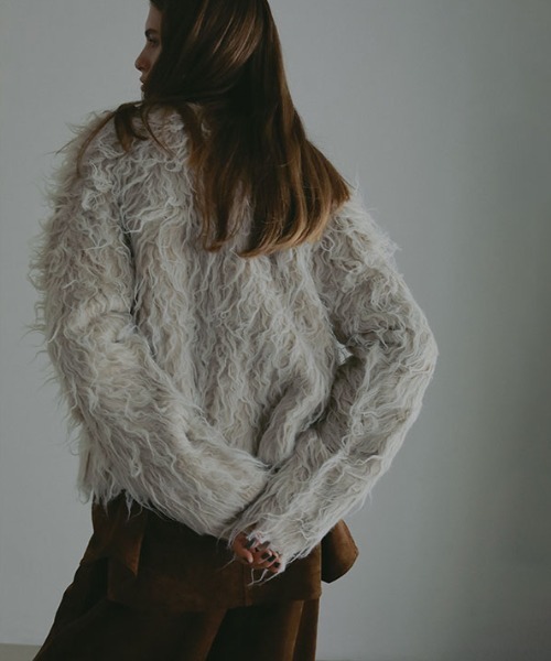 ETRE TOKYO（エトレトウキョウ）の「ダブルフェイスヘアリーニットカーディガン（カーディガン/ボレロ・レディース・ピンク/ライトベージュ・FREE）」の12枚目の写真