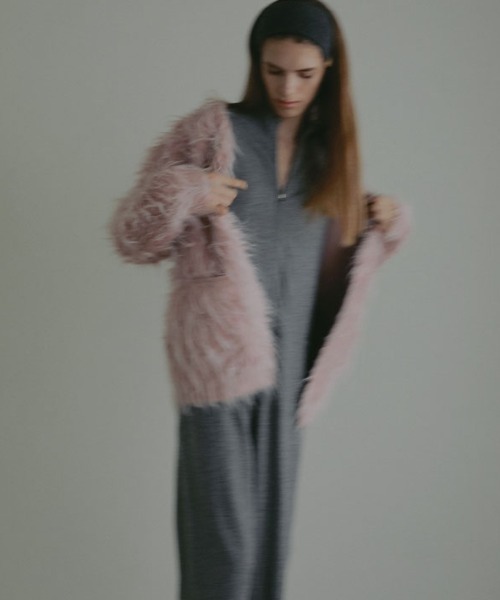 ETRE TOKYO（エトレトウキョウ）の「ダブルフェイスヘアリーニットカーディガン（カーディガン/ボレロ・レディース・ピンク/ライトベージュ・FREE）」の5枚目の写真