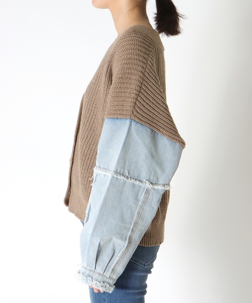 Cepica（セピカ）の「デニムコンビニットカーディガン（カーディガン/ボレロ・レディース・ベージュ・FREE）」の11枚目の写真