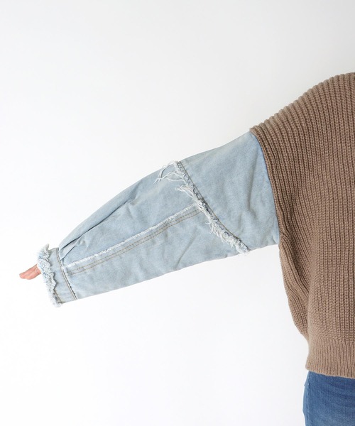 Cepica（セピカ）の「デニムコンビニットカーディガン（カーディガン/ボレロ・レディース・ベージュ・FREE）」の14枚目の写真