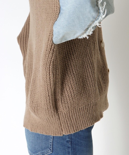 Cepica（セピカ）の「デニムコンビニットカーディガン（カーディガン/ボレロ・レディース・ベージュ・FREE）」の15枚目の写真