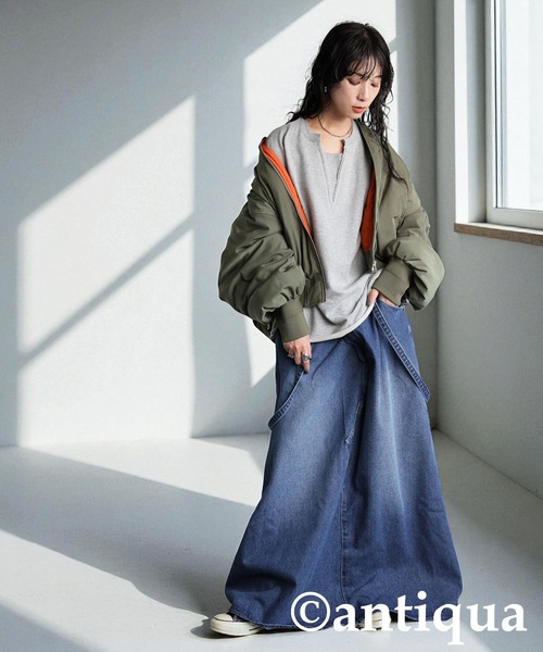 antiqua(アンティカ)の「デニムサロペットスカート(デニムスカート・レディース・ブルー系その他/インディゴブルー・LARGE/MEDIUM)」の11枚目の写真