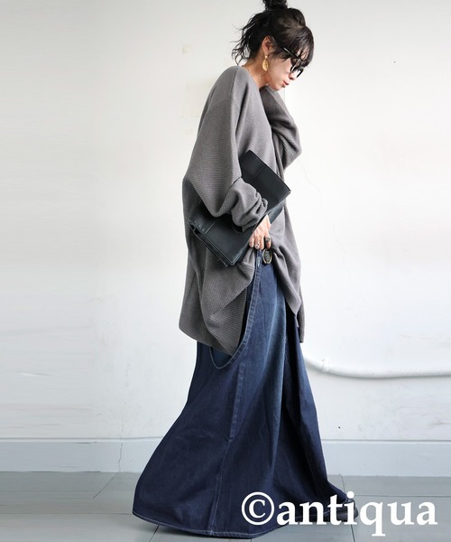 antiqua(アンティカ)の「デニムサロペットスカート(デニムスカート・レディース・ブルー系その他/インディゴブルー・LARGE/MEDIUM)」の3枚目の写真