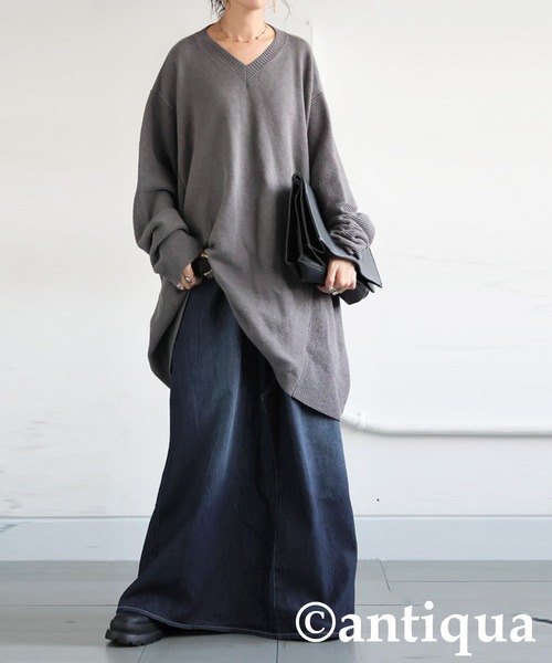 antiqua(アンティカ)の「デニムサロペットスカート(デニムスカート・レディース・ブルー系その他/インディゴブルー・LARGE/MEDIUM)」の5枚目の写真