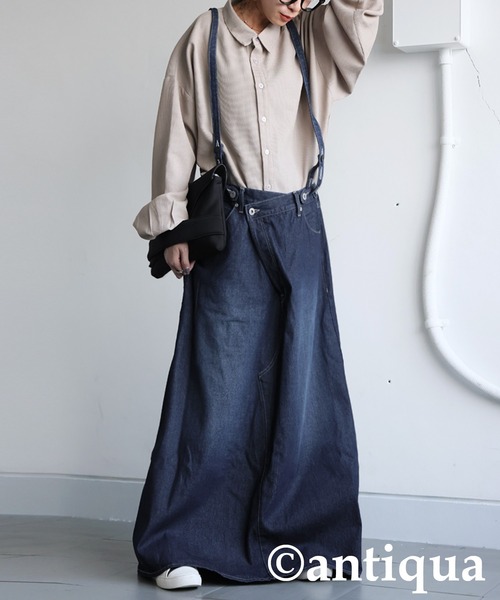 antiqua(アンティカ)の「デニムサロペットスカート(デニムスカート・レディース・ブルー系その他/インディゴブルー・LARGE/MEDIUM)」の9枚目の写真