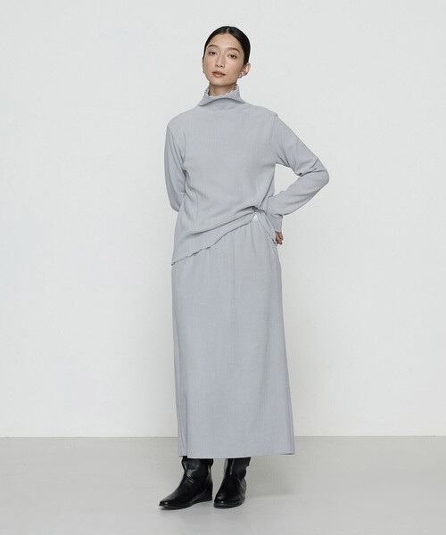 Gabardine K.T（ギャバジンケーティー）の「ニットコール タイトスカート（スカート・レディース・ブラック/グレー/ライトグレー/ネイビー・9号/7号）」の6枚目の写真