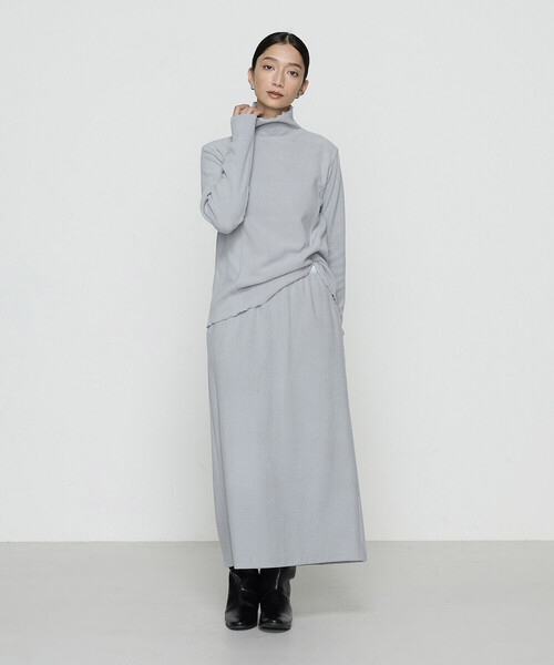 Gabardine K.T（ギャバジンケーティー）の「ニットコール タイトスカート（スカート・レディース・ブラック/グレー/ライトグレー/ネイビー・9号/7号）」の7枚目の写真