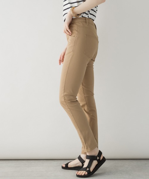aity(アイティ)の「紐付きウエストゴムツイルパンツ スキニー 美シルエット ストレッチ(チノパンツ・レディース・ブラック/カーキ/ベージュ・M/L/LL/3L/4L)」の9枚目の写真