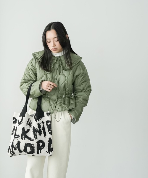 mili an deni(ミリアンデニ)の「ジャガードニットトートバッグ(ハンドバッグ・レディース・ブラック×ホワイト/ホワイト×ブラック・F)」の17枚目の写真