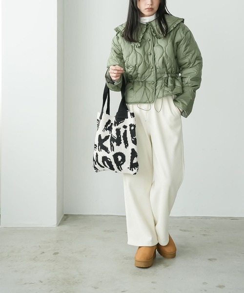 mili an deni(ミリアンデニ)の「ジャガードニットトートバッグ(ハンドバッグ・レディース・ブラック×ホワイト/ホワイト×ブラック・F)」の19枚目の写真