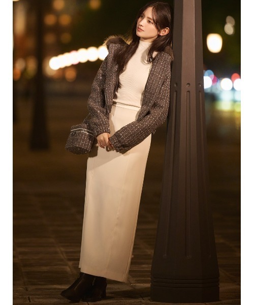 SNIDEL（スナイデル）の「シンプルペンシルスカート（スカート・レディース・アイボリー/ピンク/ネイビー・0/1）」の2枚目の写真