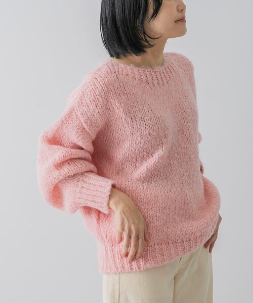 TRICOTS JEAN MARC（トリコットジーンマルク）の「『別注』TRICOTS JEAN MARC×DOORS　boat neck loose knit（ニット/セーター・レディース・ネイビー/イエロー/ピンク/グレー・ONE）」の4枚目の写真