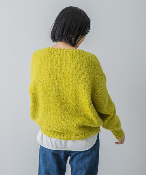 TRICOTS JEAN MARC（トリコットジーンマルク）の「『別注』TRICOTS JEAN MARC×DOORS　boat neck loose knit（ニット/セーター・レディース・ネイビー/イエロー/ピンク/グレー・ONE）」の18枚目の写真