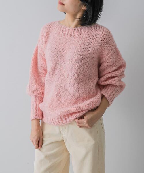 TRICOTS JEAN MARC（トリコットジーンマルク）の「『別注』TRICOTS JEAN MARC×DOORS　boat neck loose knit（ニット/セーター・レディース・ネイビー/イエロー/ピンク/グレー・ONE）」の13枚目の写真