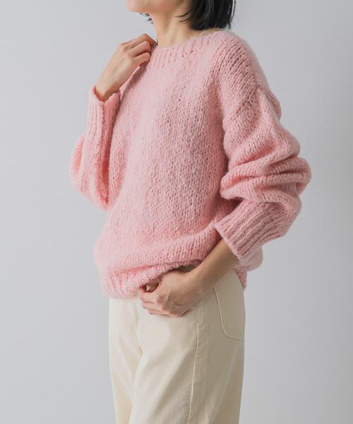 TRICOTS JEAN MARC（トリコットジーンマルク）の「『別注』TRICOTS JEAN MARC×DOORS　boat neck loose knit（ニット/セーター・レディース・ネイビー/イエロー/ピンク/グレー・ONE）」の12枚目の写真