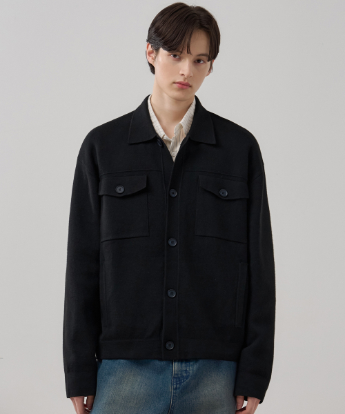 Density nit track walker wool cardigan [черный]
