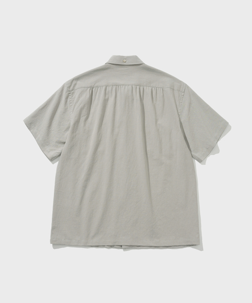 SHIRTER(シャーター)の「SHIRRING POCKET HALF SHIRT (LIGHT GREY)(シャツ/ブラウス・メンズ・その他・SMALL/MEDIUM/LARGE)」の2枚目の写真
