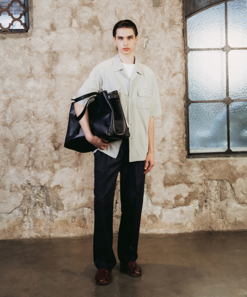 SHIRTER(シャーター)の「SHIRRING POCKET HALF SHIRT (LIGHT GREY)(シャツ/ブラウス・メンズ・その他・SMALL/MEDIUM/LARGE)」の3枚目の写真