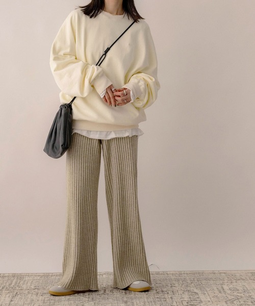 NOAHL(ノアル)の「【NOAHL】リブニットワイドパンツ(その他パンツ・レディース・ベージュ系/ブラウン・L/M)」の7枚目の写真