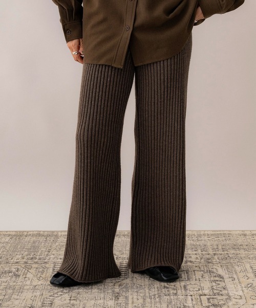 NOAHL(ノアル)の「【NOAHL】リブニットワイドパンツ(その他パンツ・レディース・ベージュ系/ブラウン・L/M)」の14枚目の写真