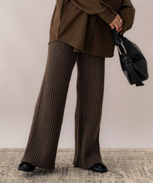 NOAHL(ノアル)の「【NOAHL】リブニットワイドパンツ(その他パンツ・レディース・ベージュ系/ブラウン・L/M)」の15枚目の写真