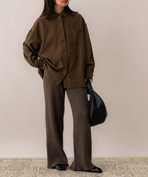 NOAHL(ノアル)の「【NOAHL】リブニットワイドパンツ(その他パンツ・レディース・ベージュ系/ブラウン・L/M)」の18枚目の写真