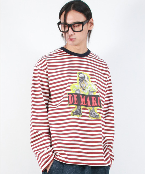 DEMARC(ドゥマーク)の「M STREET BOY STRIPE LOOSE FIT LONG SLEEVE - Burgundy(Tシャツ/カットソー・メンズ・その他・MEDIUM/LARGE)」の9枚目の写真