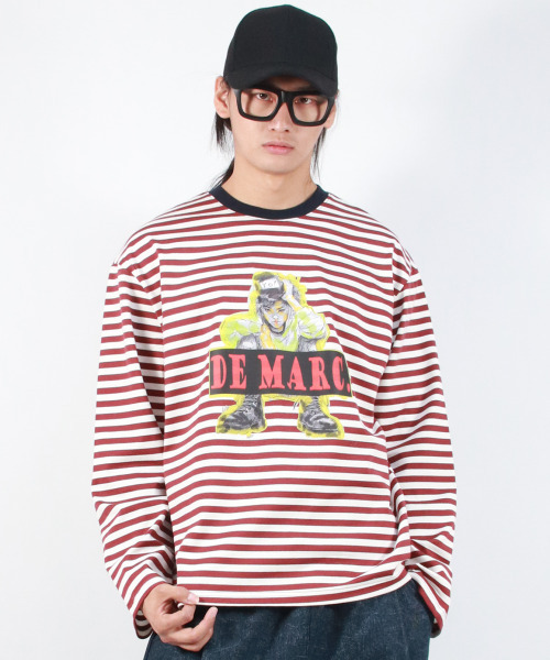 DEMARC(ドゥマーク)の「M STREET BOY STRIPE LOOSE FIT LONG SLEEVE - Burgundy(Tシャツ/カットソー・メンズ・その他・MEDIUM/LARGE)」の11枚目の写真