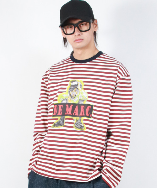 DEMARC(ドゥマーク)の「M STREET BOY STRIPE LOOSE FIT LONG SLEEVE - Burgundy(Tシャツ/カットソー・メンズ・その他・MEDIUM/LARGE)」の12枚目の写真