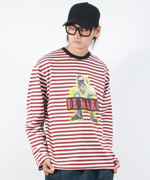 DEMARC(ドゥマーク)の「M STREET BOY STRIPE LOOSE FIT LONG SLEEVE - Burgundy(Tシャツ/カットソー・メンズ・その他・MEDIUM/LARGE)」の4枚目の写真