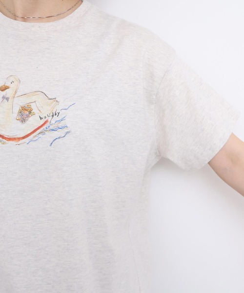 l'atelier du savon(アトリエドサボン)の「春の行楽びよりTシャツ(Tシャツ/カットソー・レディース・ホワイト/オートミール・FREE)」の6枚目の写真