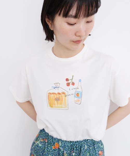 l'atelier du savon(アトリエドサボン)の「春の行楽びよりTシャツ(Tシャツ/カットソー・レディース・ホワイト/オートミール・FREE)」の10枚目の写真