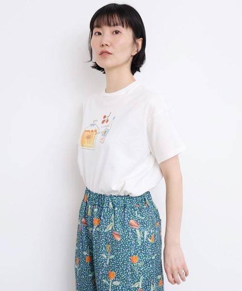 l'atelier du savon(アトリエドサボン)の「春の行楽びよりTシャツ(Tシャツ/カットソー・レディース・ホワイト/オートミール・FREE)」の16枚目の写真