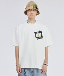 Denim Patch TEE White