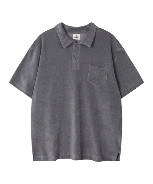 TERRY COLLAR TEE NAVY