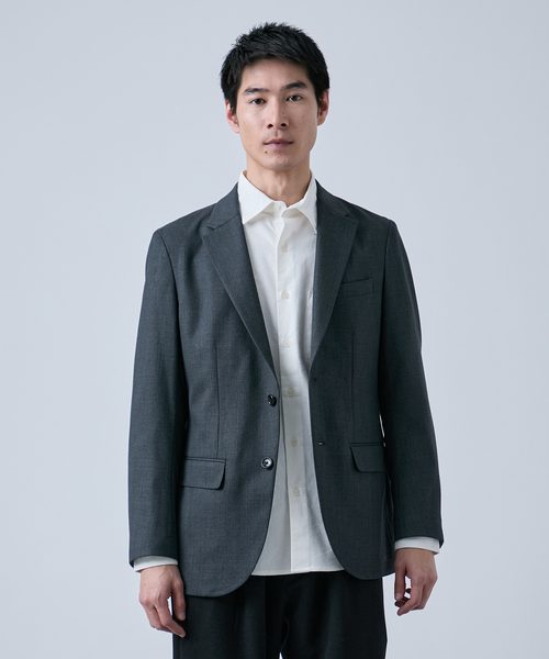 セール】ウールポリエステル ミルドツイル 2ボタンジャケット