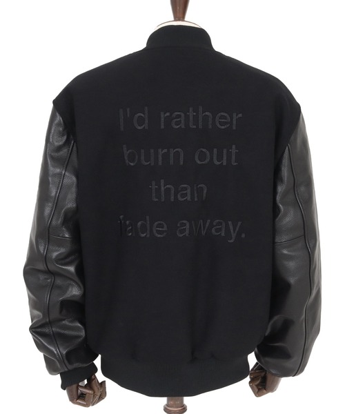 ADAM PATEK（アダムパテック）の「【ADAMPATEK/アダムパテック】leather sleeves varsity jacket ヴァーシティージャケット（スタジャン・メンズ・ブラック×ホワイト/ブラック×ブラック・1/2）」の14枚目の写真