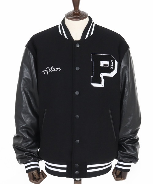 ADAM PATEK（アダムパテック）の「【ADAMPATEK/アダムパテック】leather sleeves varsity jacket ヴァーシティージャケット（スタジャン・メンズ・ブラック×ホワイト/ブラック×ブラック・1/2）」の22枚目の写真