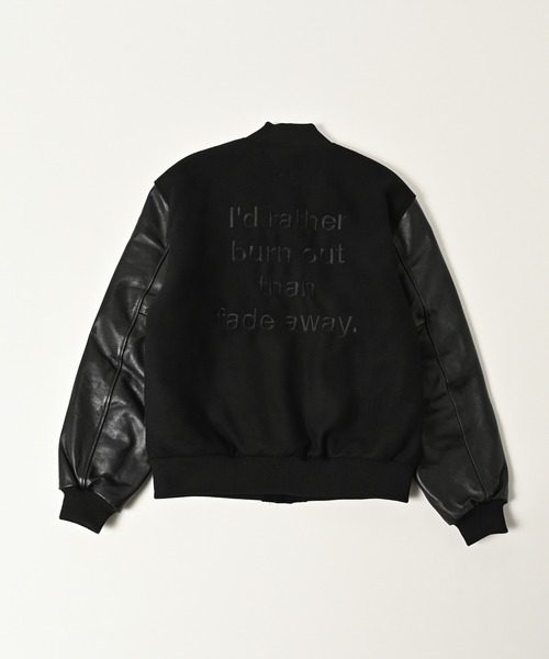 ADAM PATEK（アダムパテック）の「【ADAMPATEK/アダムパテック】leather sleeves varsity jacket ヴァーシティージャケット（スタジャン・メンズ・ブラック×ホワイト/ブラック×ブラック・1/2）」の19枚目の写真
