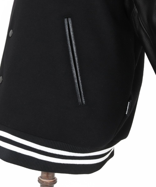 ADAM PATEK（アダムパテック）の「【ADAMPATEK/アダムパテック】leather sleeves varsity jacket ヴァーシティージャケット（スタジャン・メンズ・ブラック×ホワイト/ブラック×ブラック・1/2）」の18枚目の写真